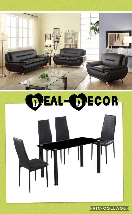 868/1103 COMBO 3PC SOFA SET & 5PC DINING!!!