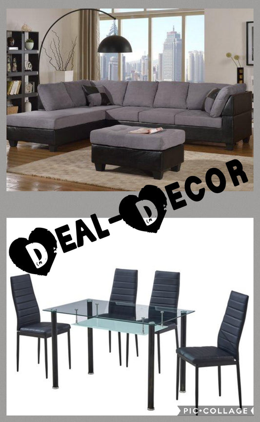 2321/1300 COMBO SECTIONAL & 5PC DINING!!!