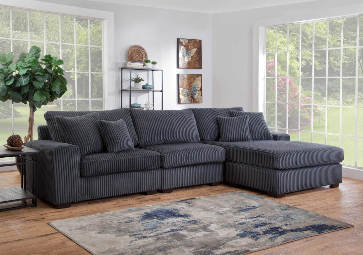 LIBBY 3PC CHARCOAL SECTIONAL (RAF CHAISE) - SOLD OUT!