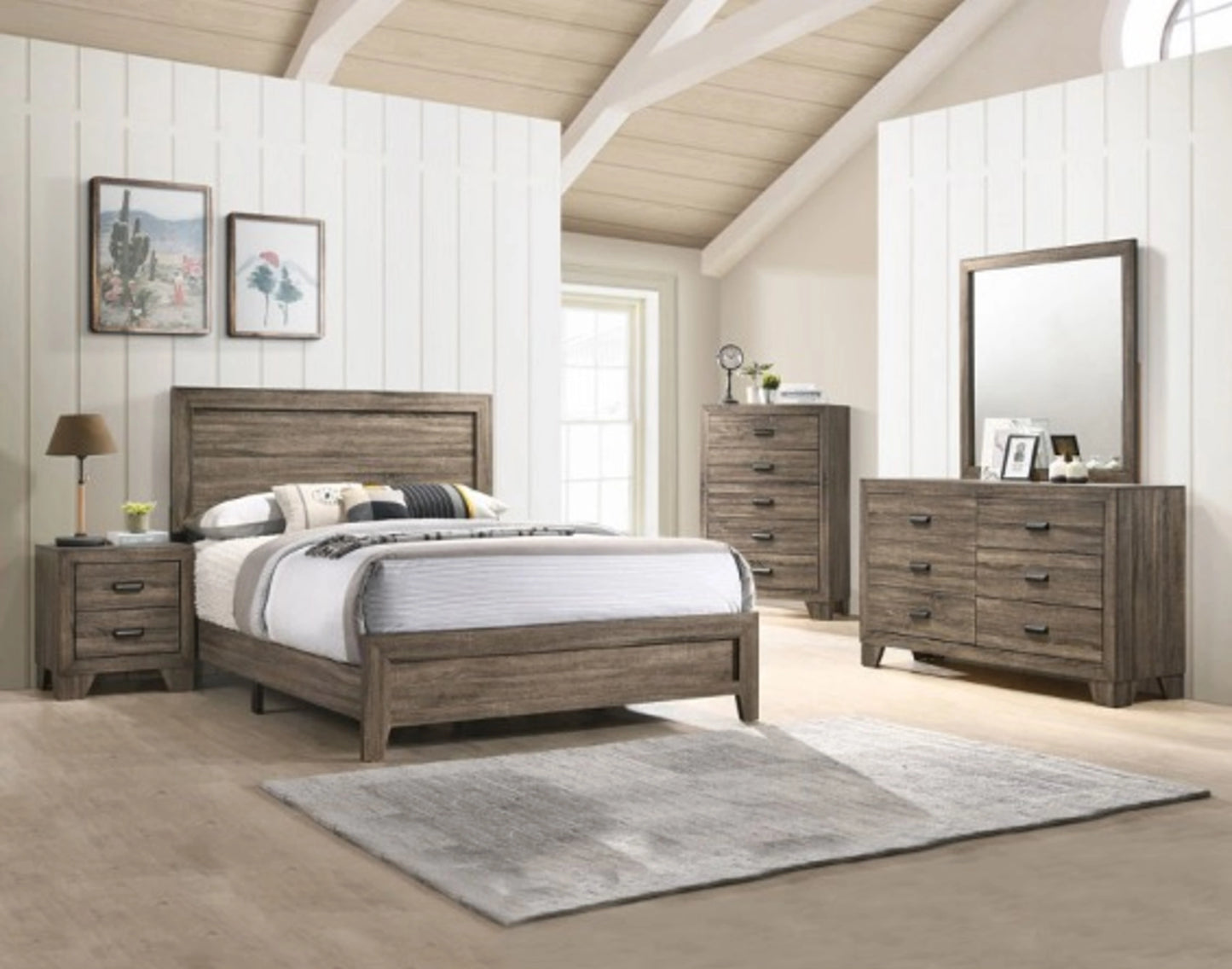 RENO GRAY KING 4 PIECE BEDROOM SET (B,D,M,N)