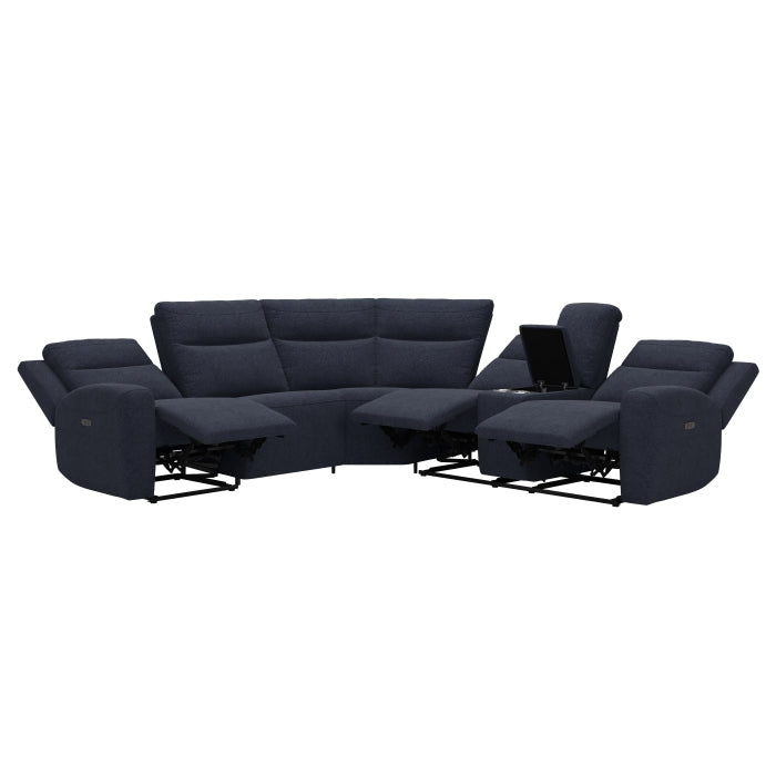 CHARCOAL FABRIC POWER RECLINING SECTIONAL WITH USB