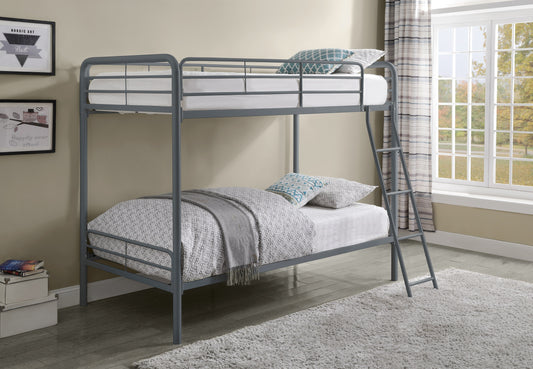 TWIN/TWIN GRAY METAL BUNK BED