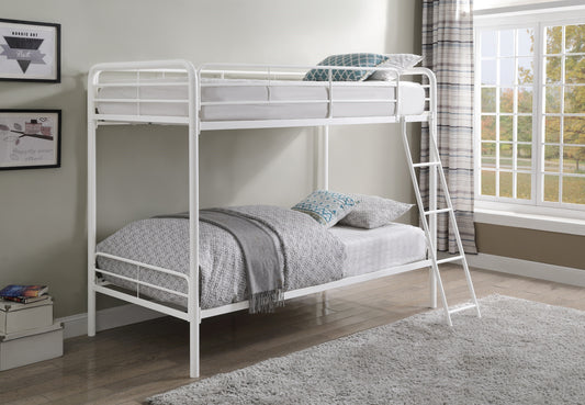 TWIN/TWIN WHITE METAL BUNK BED