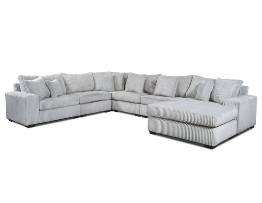 LIBBY LIGHT GRAY 6PC SECTIONAL (RAF CHAISE)